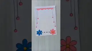 pink fellow border Design 6 easy border Design/project design #shorts #drawing #viral
