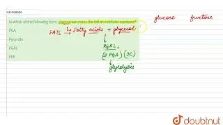 In which of the following form, glycerol can enter the cell as a cellular substrate?  | 12 | NTA...