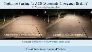 Vergence Automation - Nighttime Sensing for AEB (Automatic Emergency Braking), NHTSA FMVSS No. 127