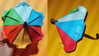 #DIY How To Make Paper  Umbrella/ Dıy Easy Paper Crafts /Kağıttan Şemsiye Yapımı