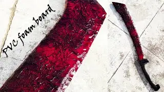 How to make a Zombie cleaver from PVC foam board | making a fluorescent sword from pvc | anime prop