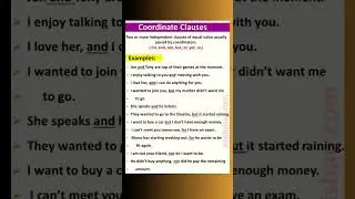 Coordinate Clauses #coordinate #english #viral #shorts #learnenglish #universeisunique
