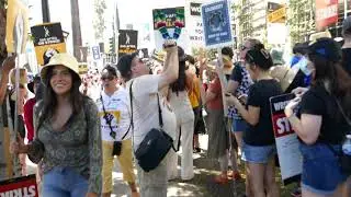 SAG-AFTRA WGA Strike Picket at Warner Bros. Studios in Burbank, California, USA
