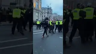 Kurdish protestors KICK OFF with the police in Central London next to the Iranian protest! #london