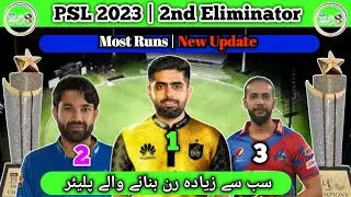 Most Runs In PSL 8 | psl 2023 eliminator 2 highlights Most Runs | PSL 8 most runs 2023 | PSL 8