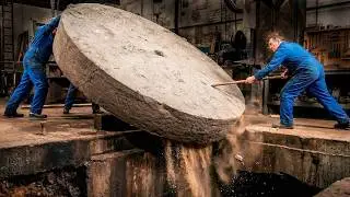 Before Electricity: How Saw Blades Were Sharpened | Hanging a Massive Grindstone by Hand 1971
