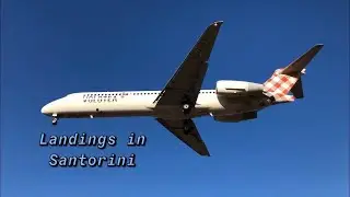 Landings in Santorini B717, A320, ATR72 (JTR-LGSR)