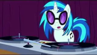 Vinyl Scratch takes off her glasses.
