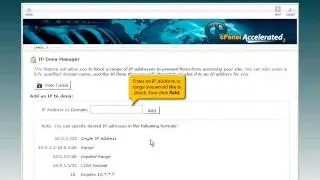 How to deny an IP Address : cPanel 11 by HostCheetah.tv
