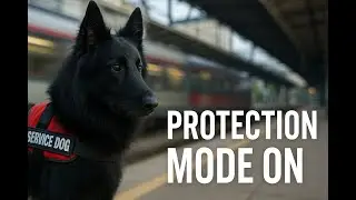 Belgian Shepherd Service Dog in Protection Mode