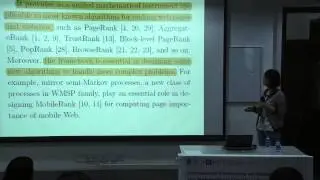 Yuting Liu: Web Markov Skeleton Processes and Applications in Web Page Ranking