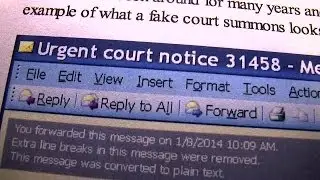 Email scam involving fake court summonses