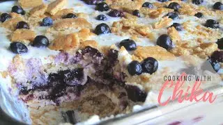 Icebox Cake Blueberry Cheesecake - BEST NO BAKE SUMMER DESSERT | Blueberry Éclair  Cream Cake | E.40