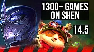 SHEN vs TEEMO (TOP) | 1300+ games, 10/3/8, Rank 15 Shen | BR Master | 14.5