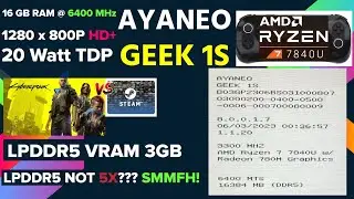 AYANEO Geek 1S RAM ISSUES, QUIRKS & CYBERPUNK 2077 Gameplay