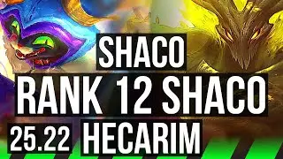 SHACO vs HECARIM (JGL) | 14/1/14, 900+ games, 39k DMG, Godlike, Rank 12 Shaco | EUNE Master | 25.22