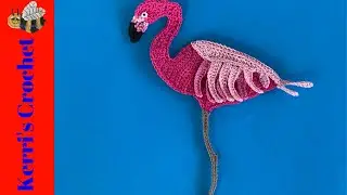 Учебное пособие по вязанию стоящего фламинго крючком &ndash; Учебное пособие по вязанию крючком аппликации