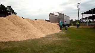 Unloading Wood chips for at the Tyler County Fairgrounds