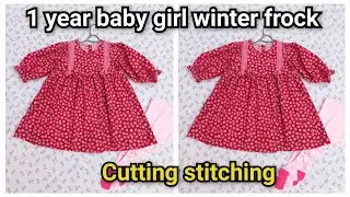 1 year baby girl winter frock cutting stitching @St Fashion Hub Step by step