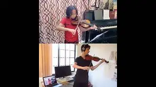 Jayvin Carillo and violin teacher Xander Knecht play J.S. Bach Invention no. 10