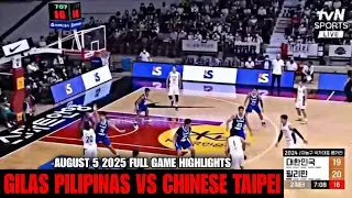 Gilas Pilipinas vs Chinese Taipei Full Game Highlights- August 5 2025
