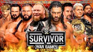 WWE Survivor War Games 2025: команда Романа Рейнгса против команды Брока Леснара | Полный матч 27...