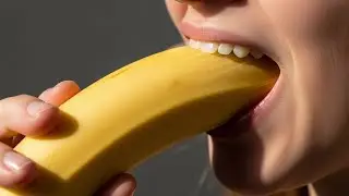 Eating Banana Full-Body Transparent Anatomical 3D View &mdash;