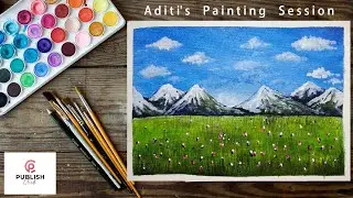 Easy Acrylic painting for beginners- Valley of Flowers