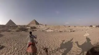 360 video: Camel Ride near Pyramids of Giza, Cairo, Egypt
