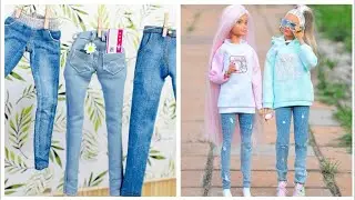 C&oacute;mo hacer un PANTAL&Oacute;N o LEGGINS para Barbie &iexcl;Muy f&aacute;cil! Ropa para mu&ntilde;ecas 👖