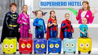 Superheroes in a 7 colors adventure with capsule hotel