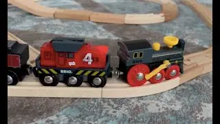 Wooden Train Carnival: 3 Engines, Wild Collisions! 🚂🚂🚂💥