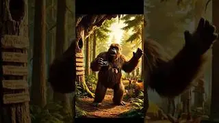 POV: Hanging Out with Sasquatch! 😂 Viral AI Bigfoot Vlog #shorts #bigfoot #yeti
