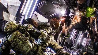Marine Squad VS Bug Swarm | Starship Troopers: Invasion | CLIP