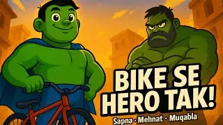 Green Halk Hero Story | From Bicycle to Hero | Motivational Cartoon for Kids