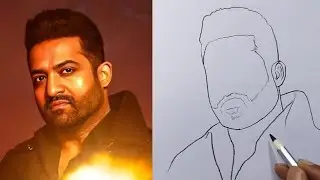 How to Draw Junior NTR / War 2 Movie Junior NTR Drawing