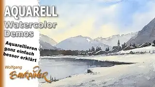 Schnelles Aquarell: Pillersee mit St. Ulrich