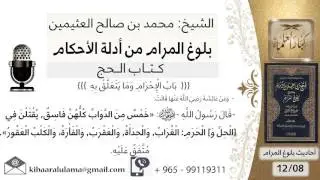 25 بلوغ المرام – كتاب الحج – شرح حديث عائشة خمس من الفواسق يقتلن في الحل والحرم - الشيخ ابن عثيمين
