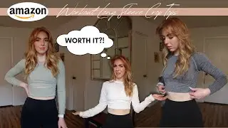 Workout Long Sleeve Crop Tops AMAZON REVIEW!!