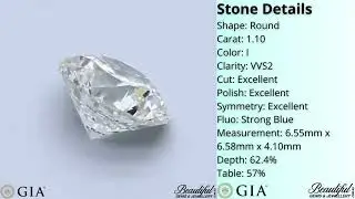 1 10ct GIA Triple Excellent I VVS2 Round Brilliant Diamond