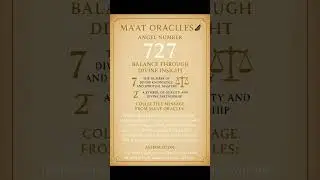 ⚖️ Angel Number 727 Message from MA'AT ORACLES ✨ Justice Is Being Served 🕊️
