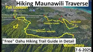 Hiking Maunawili Traverse from Pali lookout, 7-6-2025