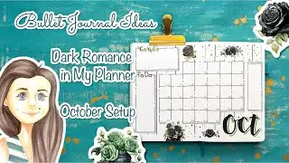 October Bullet Journal Setup with Gothic Black Roses Stickers | Monthly Log Plan With Me