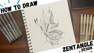 How To Draw Zentangle Butterfly Tutorial For Beginners Easy
