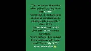 &ldquo;Mountains Move When You Activate Faith!&rdquo; #quotes #love #dailyaffirmation #bibleverse #inspiration