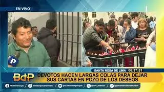 Santa Rosa de Lima: Devotos hacen largas colas para dejar cartas en Pozo de los Deseos (1/2)