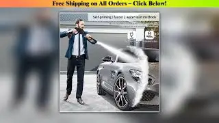 Handheld Pressure Washer Portable Powerful 21V Car Wash Gun 6in1 Injection Modes