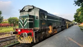 Departure action of Mahr Express from Rawalpindi under Sunset nice view 