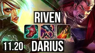 RIVEN vs DARIUS (TOP) | 7 solo kills, 2.0M mastery, Rank 8 Riven, 14/3/4 | EUW Challenger | v11.20