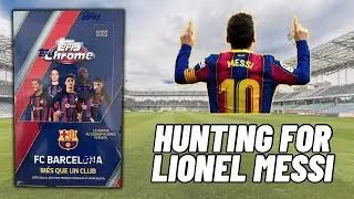Topps Chrome Barcelona 2023 hobby box opening! Can we find a Lionel Messi auto?!